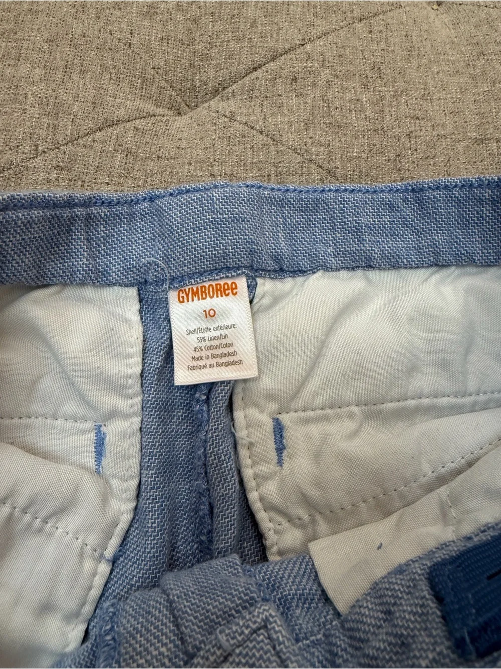 EUC GYMBOREE BOYS BLUE COTTON LINEN SHORTS SIZE 10